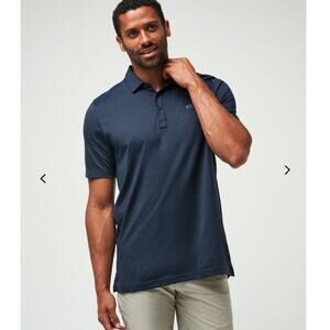 TravisMathew Zinna Polo L Blue TaylorMade Logo EUC